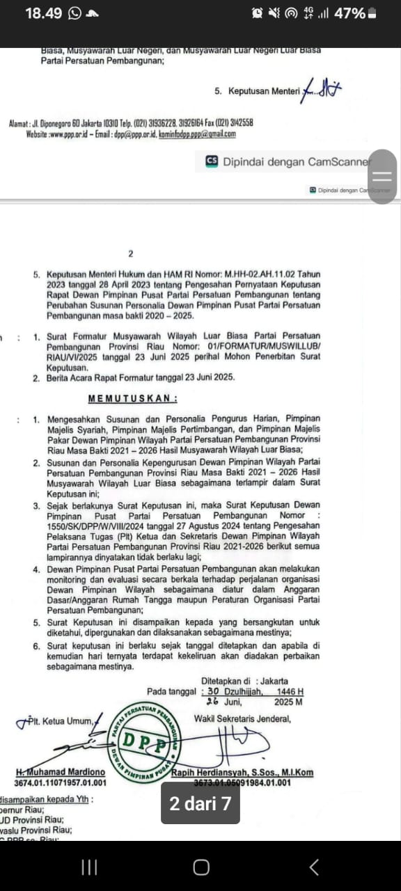 Ikbal Sayuti Ambil Komando PPP Riau: Saatnya Kubu Lama Tahu Diri