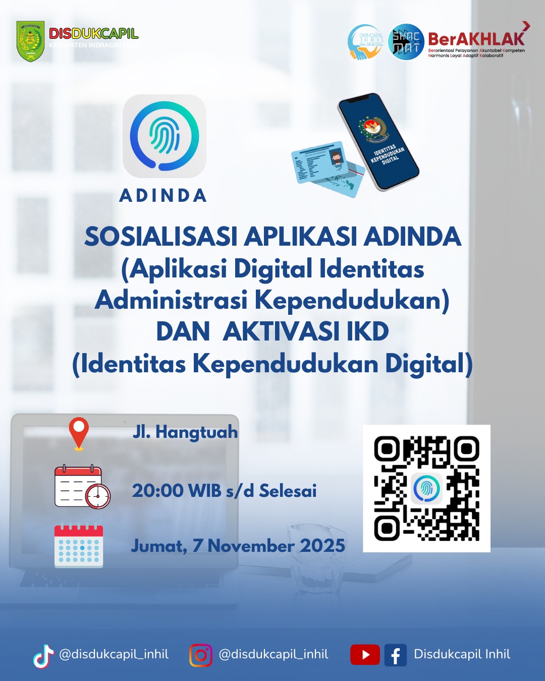 Disdukcapil Inhil Go Digital! Warga Kini Bisa Nikmati Layanan Adminduk Lewat Aplikasi Adinda