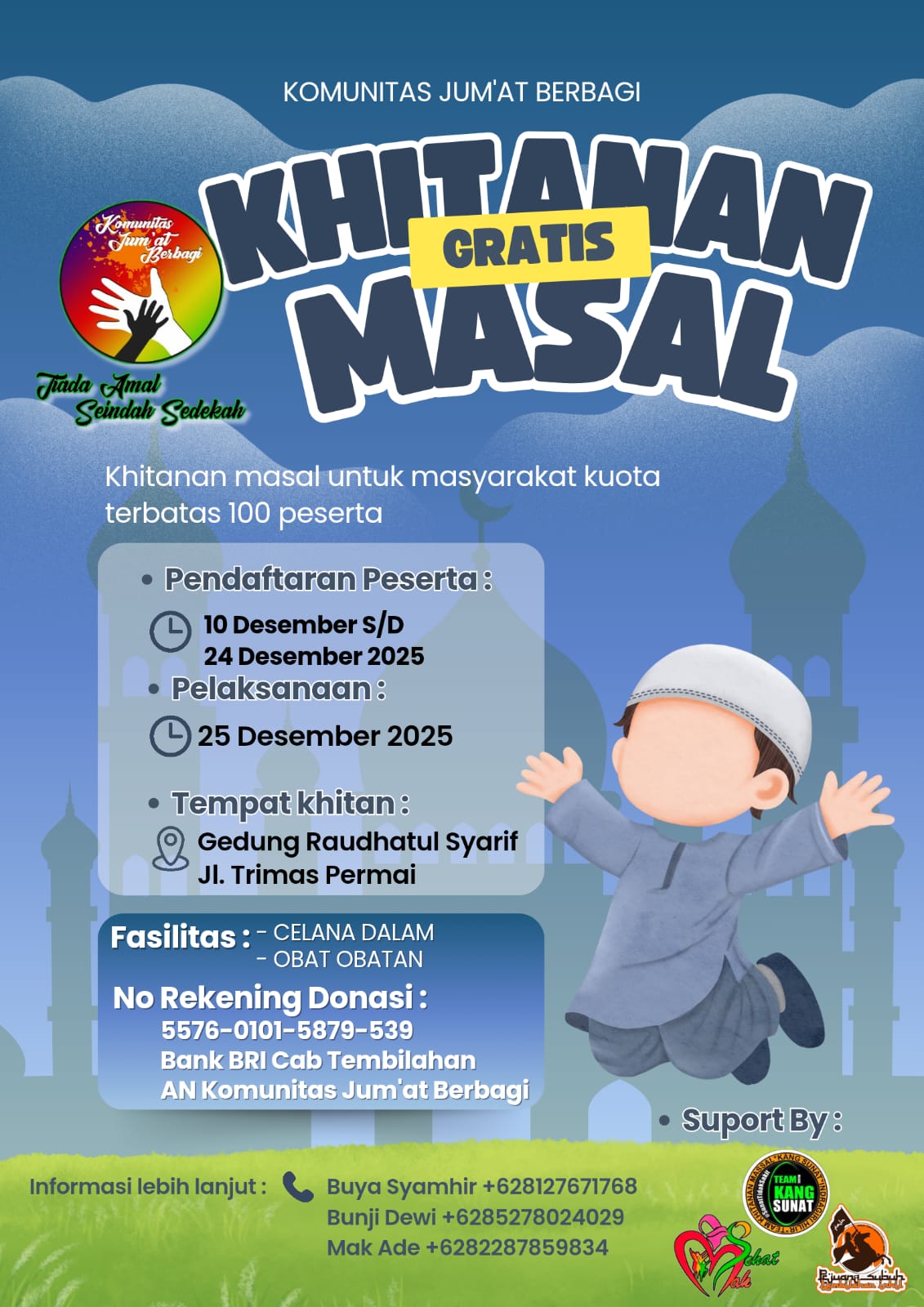 Libur Sekolah Makin Berkah, KJB Hadirkan Khitanan Massal Gratis di Tembilahan